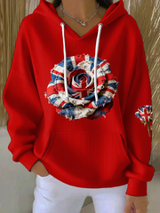 Women's  british patchwork Rose Printed Tops