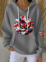 Women's  british patchwork Rose Printed Tops