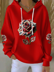 Damen-Hoodie mit britischem Rosenprint