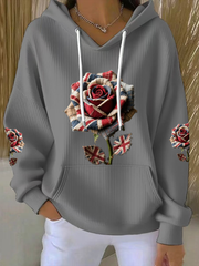 Damen-Hoodie mit britischem Rosenprint