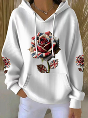 Damen-Hoodie mit britischem Rosenprint