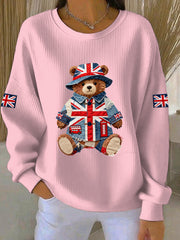 Damen-Sweatshirt im britischen Stil mit Print, lässig und bequem