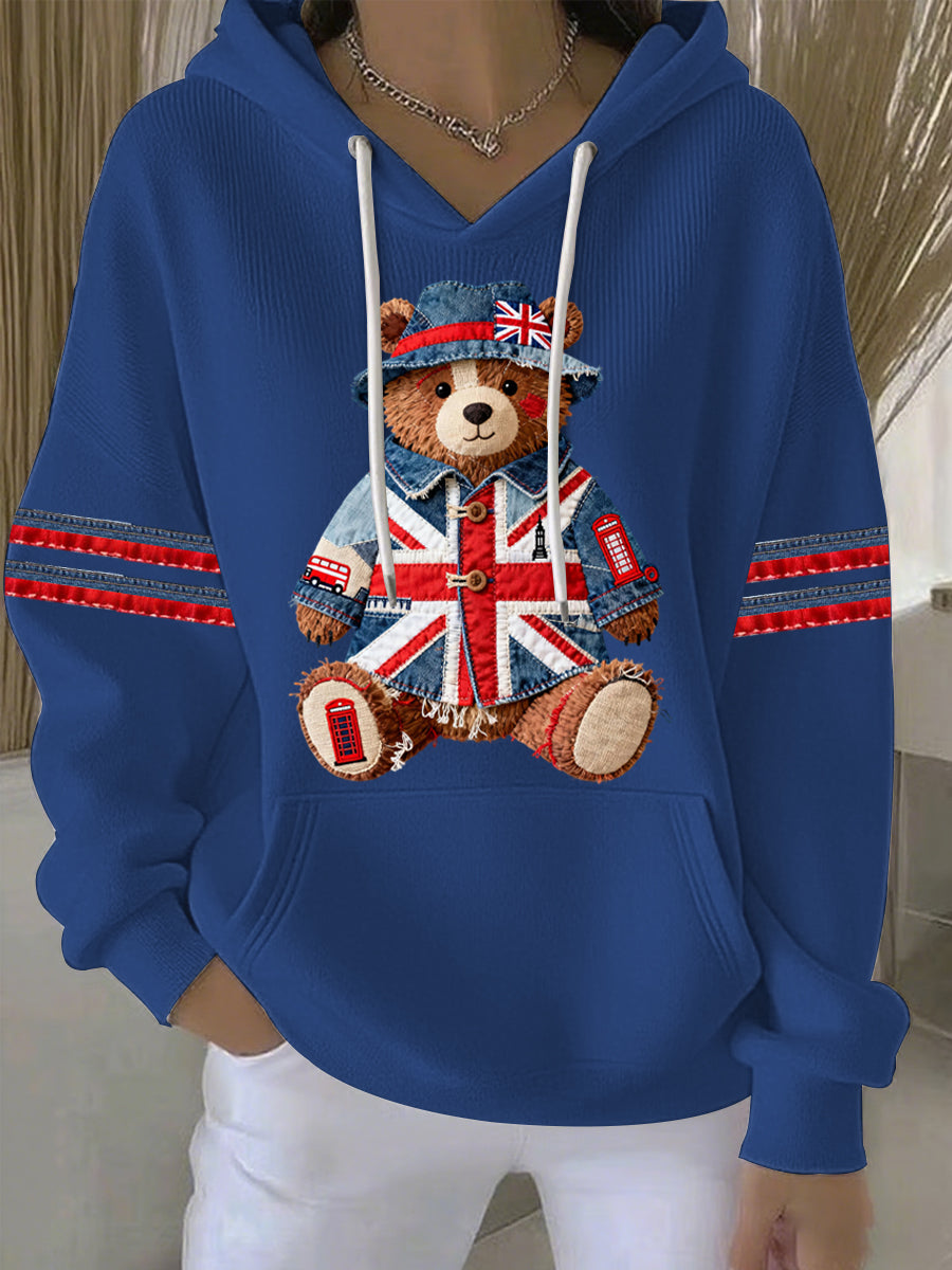 Damen-Hoodie im britischen Stil mit Print, lässig und bequem