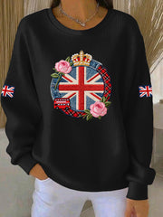 Damen-Sweatshirt im britischen Stil mit Print