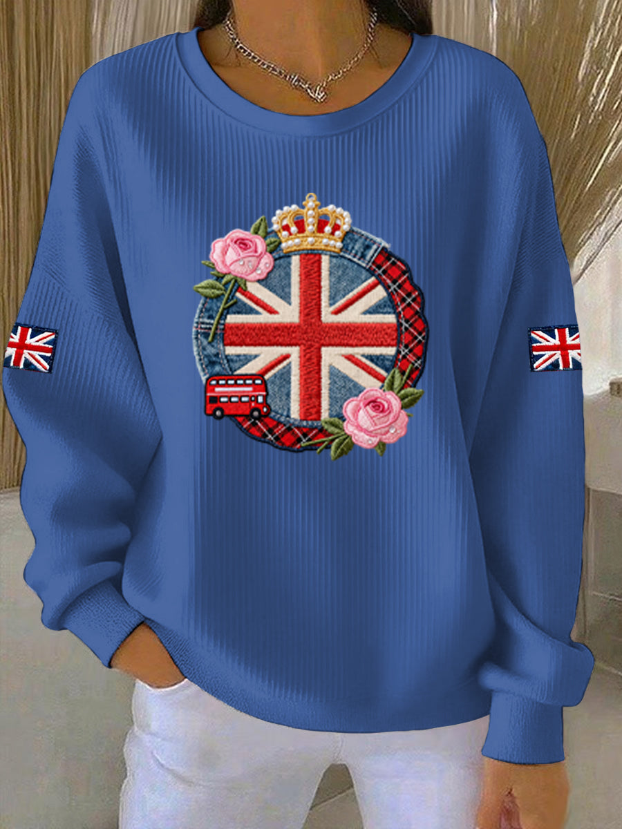 Damen-Sweatshirt im britischen Stil mit Print