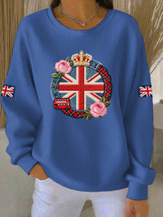 Damen-Sweatshirt im britischen Stil mit Print