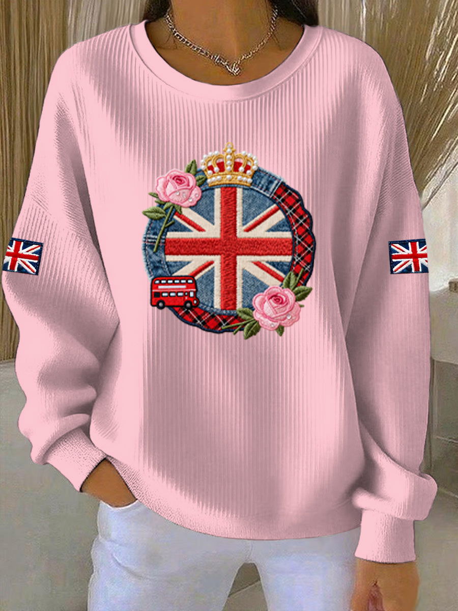Damen-Sweatshirt im britischen Stil mit Print