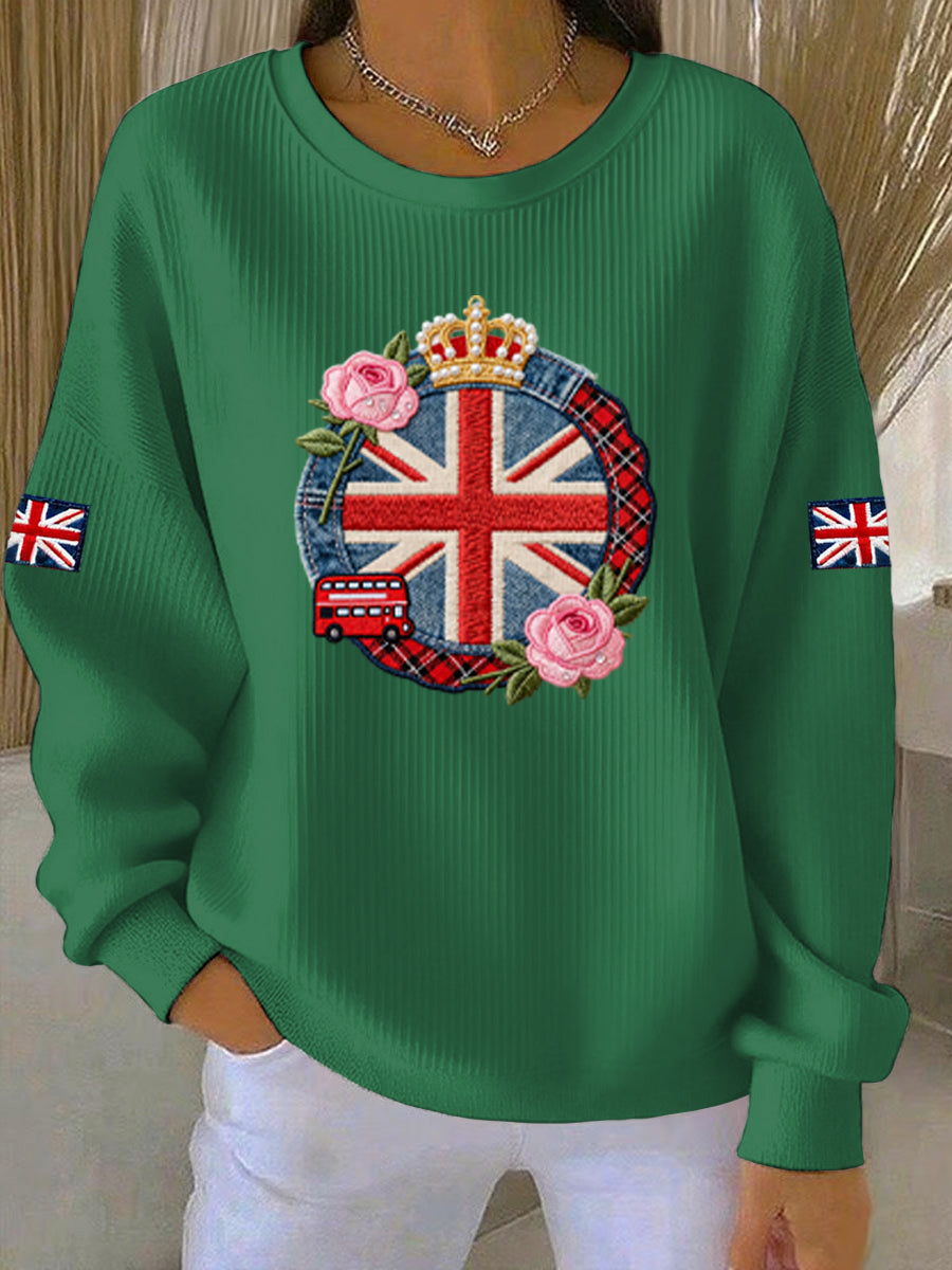 Damen-Sweatshirt im britischen Stil mit Print