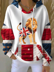 Britische Patchwork-Tops mit Löwenmuster für Damen