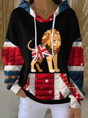 Britische Patchwork-Tops mit Löwenmuster für Damen