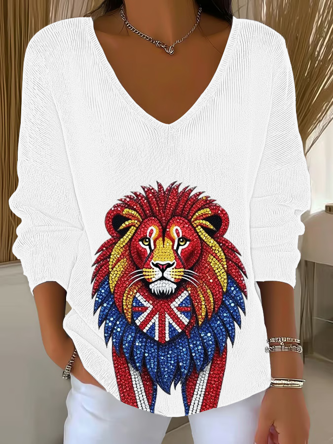 Britische Damen-Tops mit Imitation von Diamanten, heißgebohrt und bedruckt