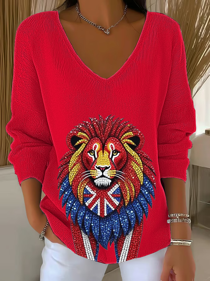 Britische Damen-Tops mit Imitation von Diamanten, heißgebohrt und bedruckt