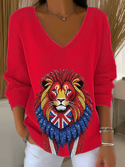 Britische Damen-Tops mit Imitation von Diamanten, heißgebohrt und bedruckt