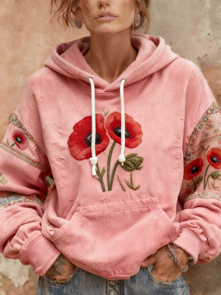 Mohnblumen-Hoodie zum Gedenktag der Frauen