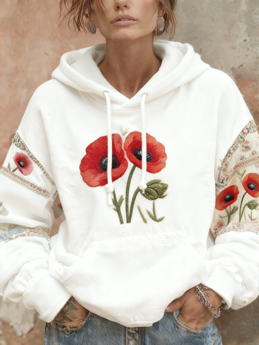 Mohnblumen-Hoodie zum Gedenktag der Frauen