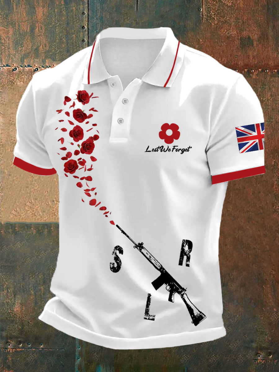 Britisches Poloshirt für Herren zum Gedenktag der Toten