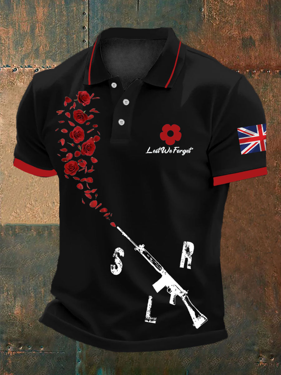 Britisches Poloshirt für Herren zum Gedenktag der Toten