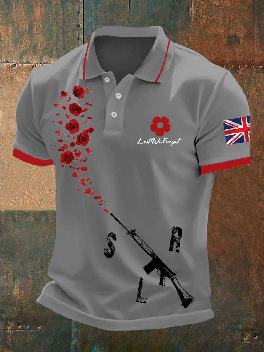 Britisches Poloshirt für Herren zum Gedenktag der Toten