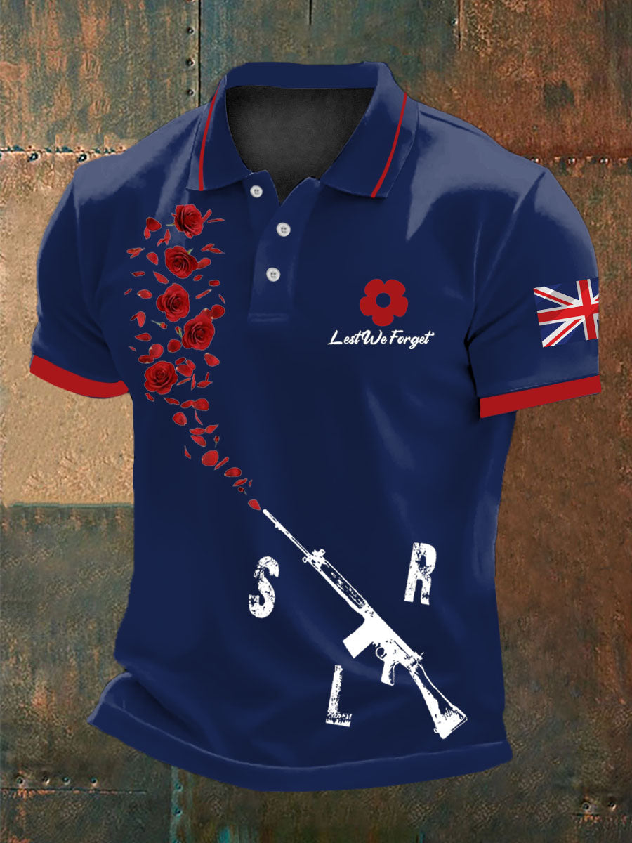 Britisches Poloshirt für Herren zum Gedenktag der Toten