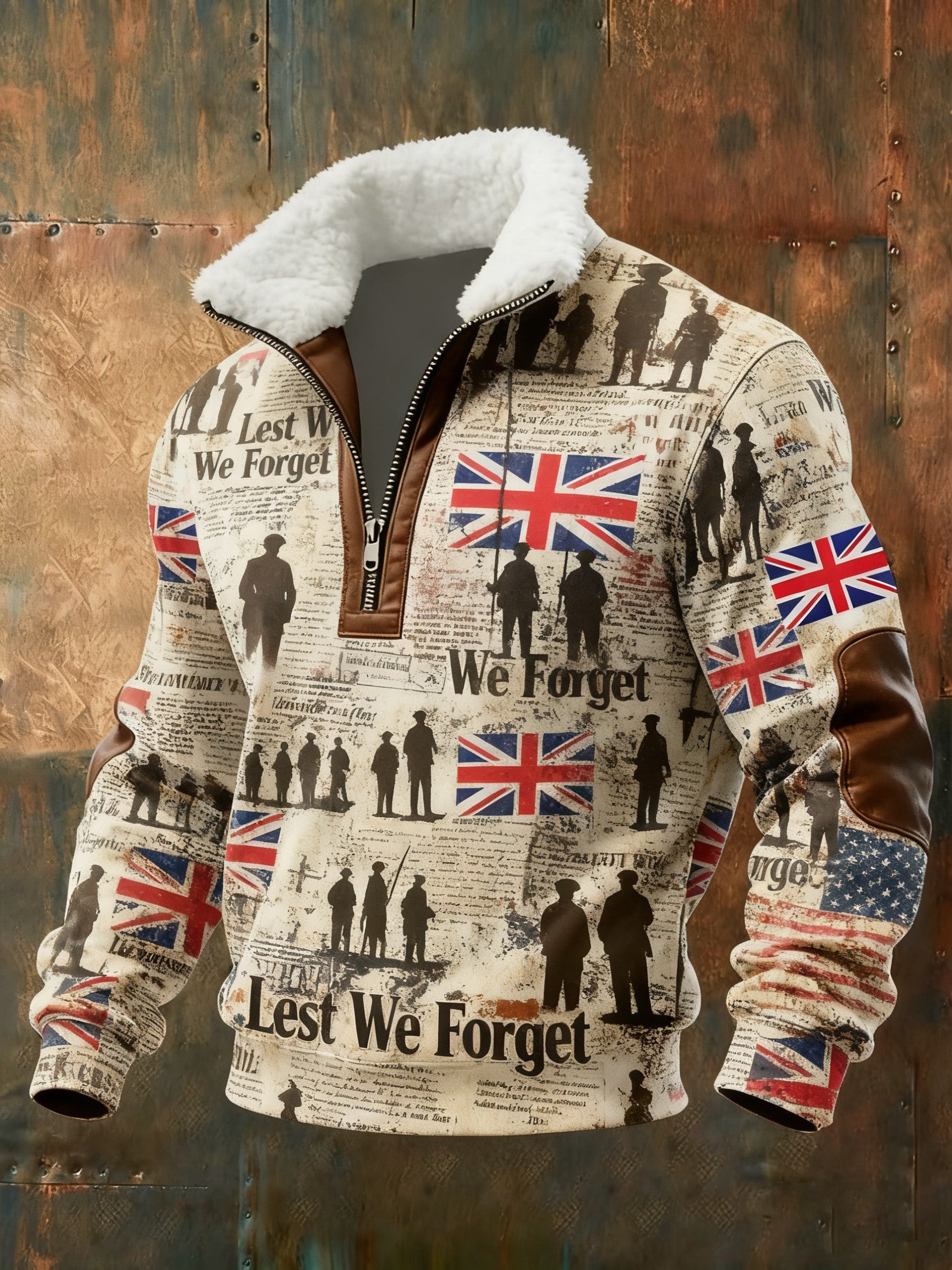 Herren-Sweatshirt mit Aufdruck zum Gedenktag „Wir werden nicht vergessen“