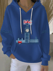 Damen-Hoodie im britischen Stil mit Print, lässig und bequem