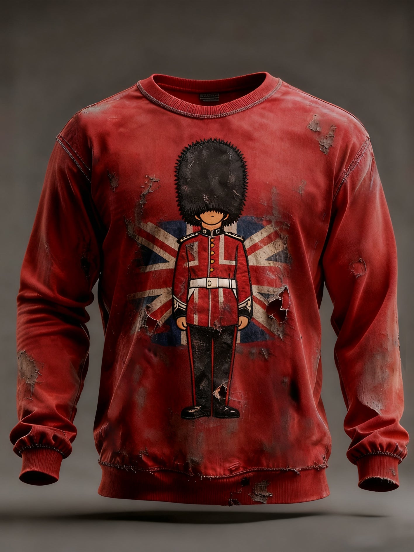 Men's Vintage UK Flag Crew Neck Sweatshirt