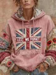 Damen-Hoodie mit Mohnblumenmuster zum britischen Gedenktag