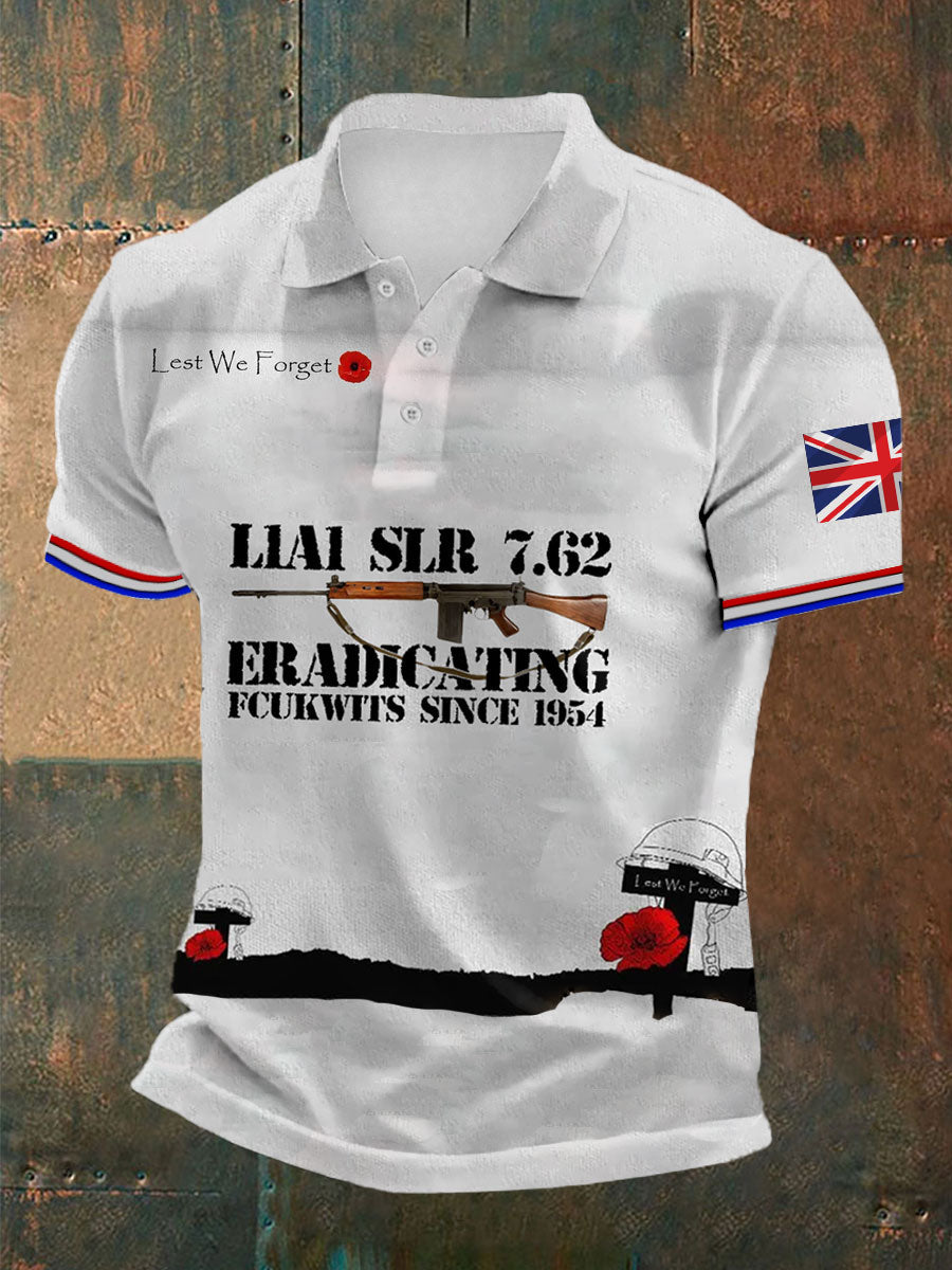 Poloshirt für Herren mit SLR-Print zum Gedenktag