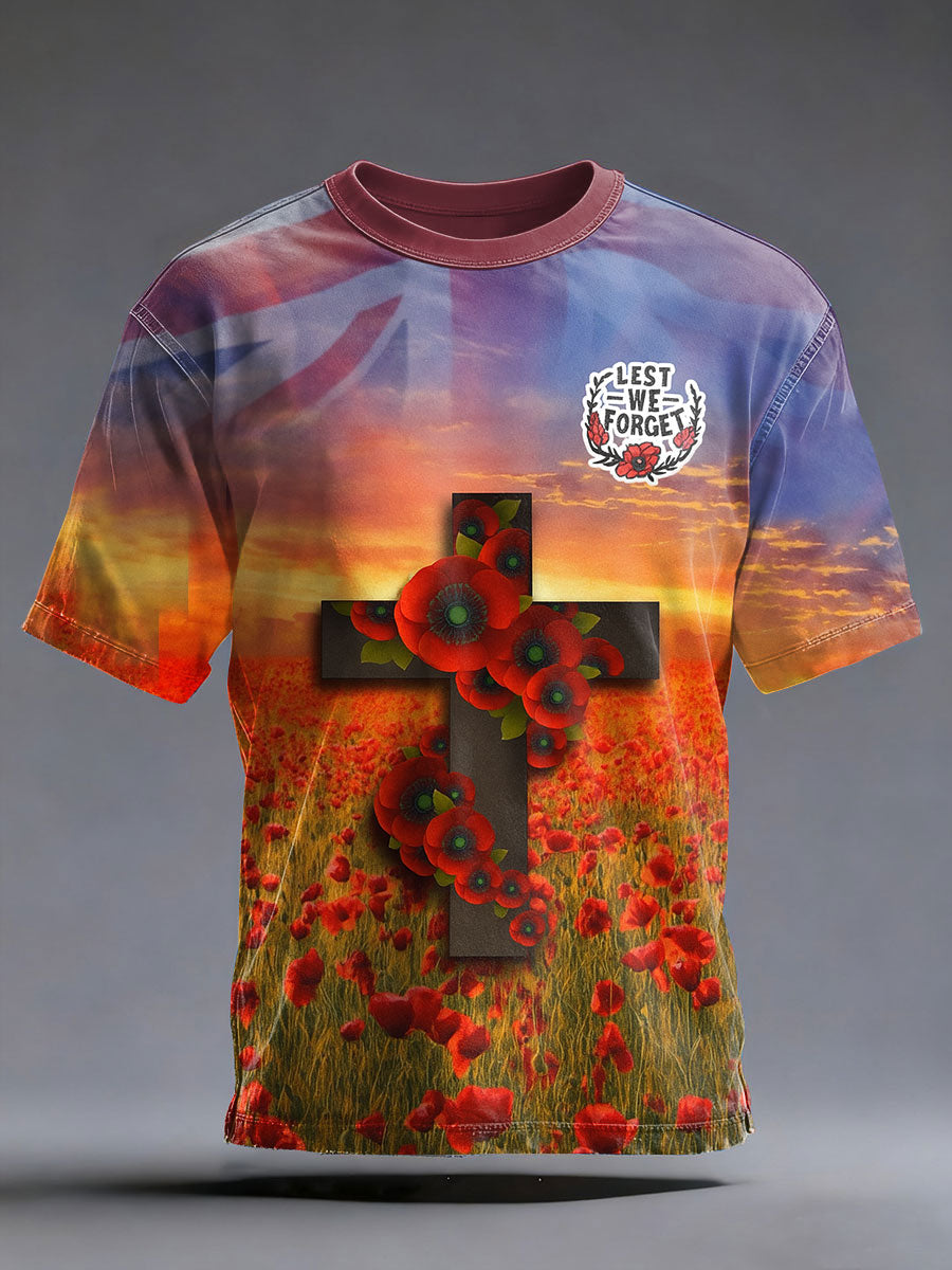 Herren-T-Shirt zum Gedenktag „Lest We Forge“ (Kurzarm)