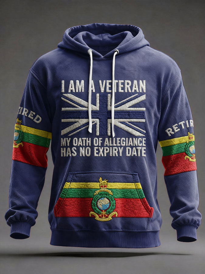 Men's UK Retired Veteran Printed Hoodie