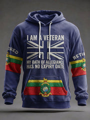 Men's UK Retired Veteran Printed Hoodie