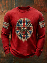 Men's UK Flag Waffle Long Sleeve T-Shirt