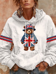 Damen-Hoodie im britischen Stil mit Print, lässig und bequem