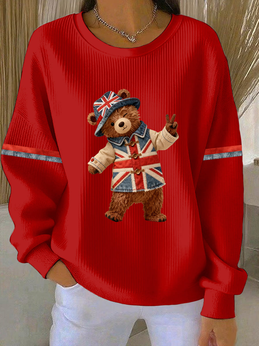 Women's British style  Print Casual Sweatshirt