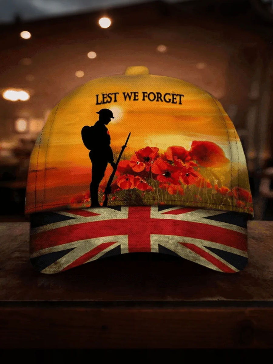 Unisex-Mütze mit Aufdruck „Lest We Forget“