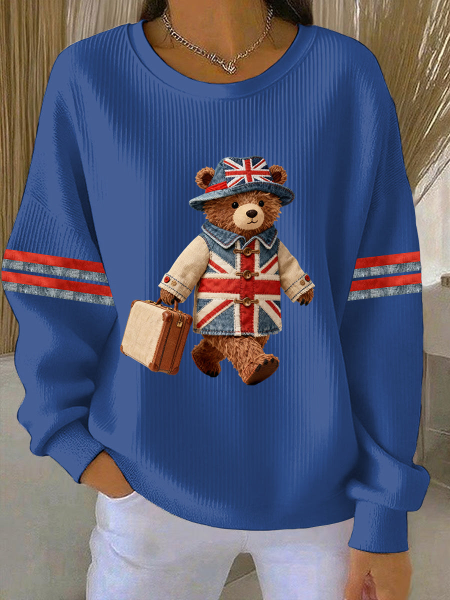 Damen-Sweatshirt im britischen Stil mit Print, lässig und bequem