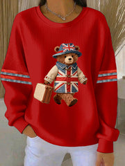 Damen-Sweatshirt im britischen Stil mit Print, lässig und bequem