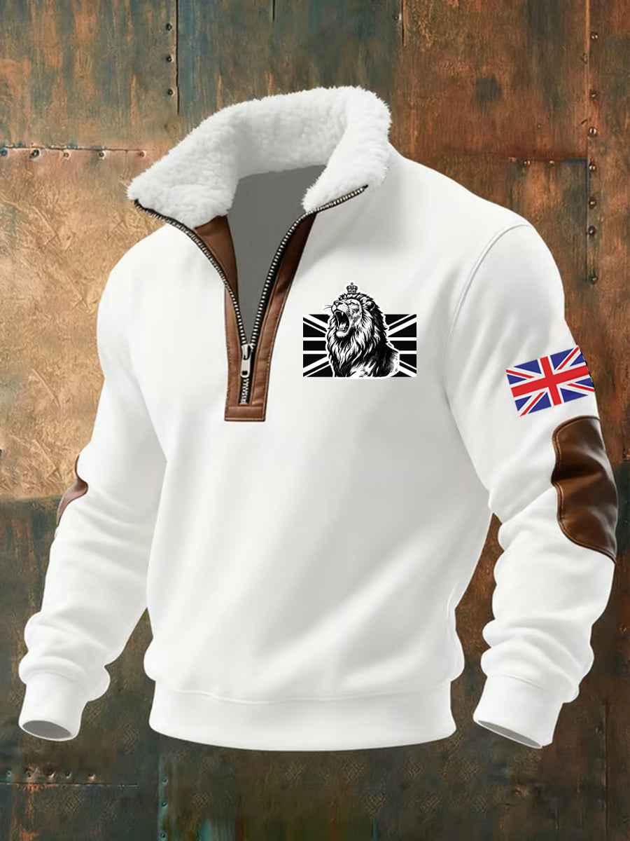 Men's Vintage British Lion Print Sweatshirt