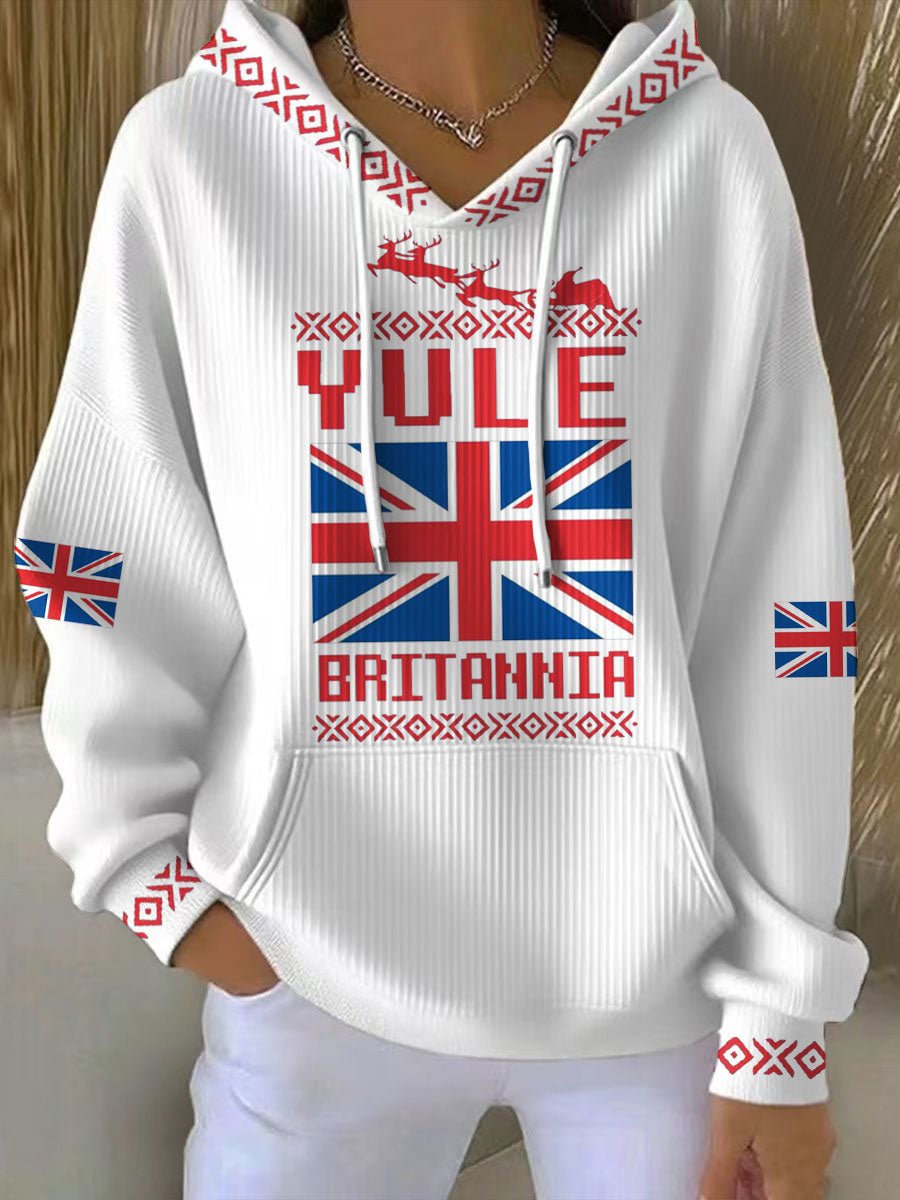Damen-Hoodie mit Stonehenge-Motiv und Wintersonnenwende-Print (UK)