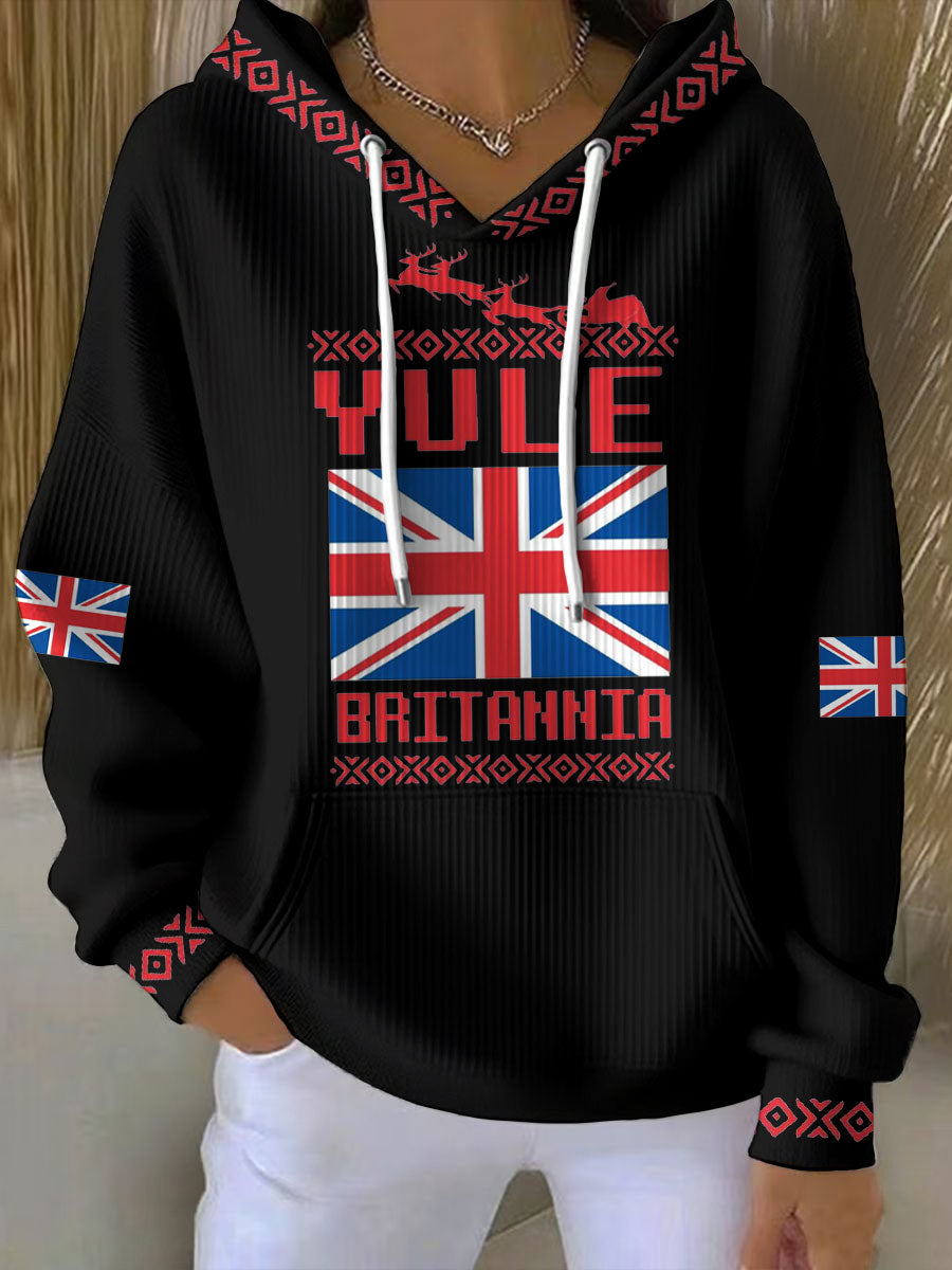 Damen-Hoodie mit Stonehenge-Motiv und Wintersonnenwende-Print (UK)