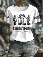 Damen-T-Shirt mit Stonehenge-Weihnachtsmotiv und Sonnenwende-Aufdruck (UK)