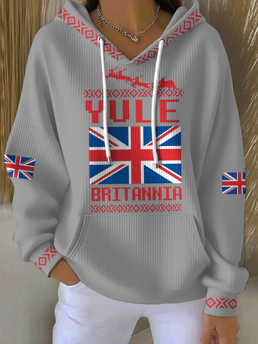 Damen-Hoodie mit Stonehenge-Motiv und Wintersonnenwende-Print (UK)