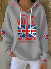 Damen-Hoodie mit Stonehenge-Motiv und Wintersonnenwende-Print (UK)