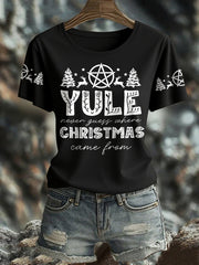 Damen-T-Shirt mit Stonehenge-Weihnachtsmotiv und Sonnenwende-Aufdruck (UK)