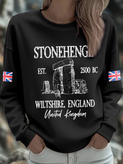 Damen-Sweatshirt mit Stonehenge-Motiv zur Wintersonnenwende (UK)