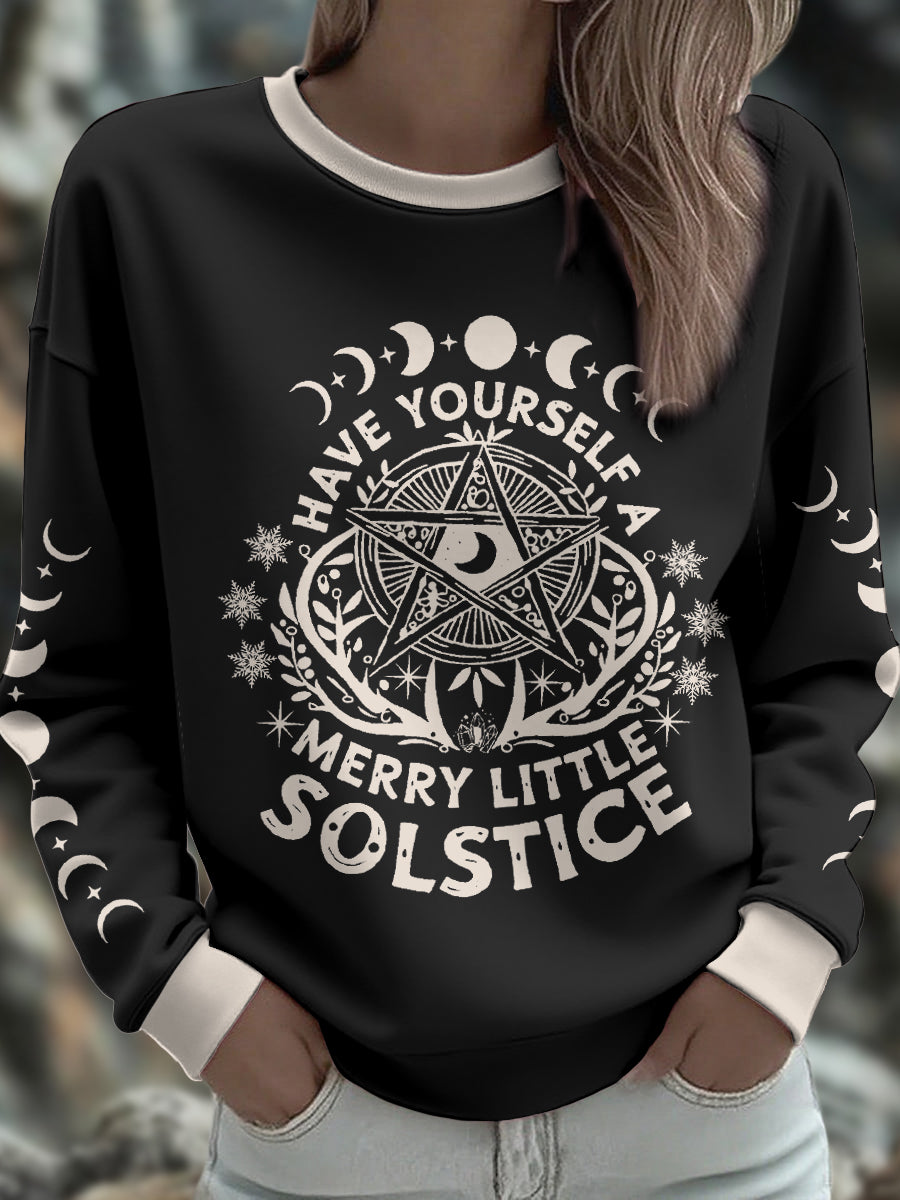 Damen-Sweatshirt mit Stonehenge-Motiv zur Wintersonnenwende (UK)
