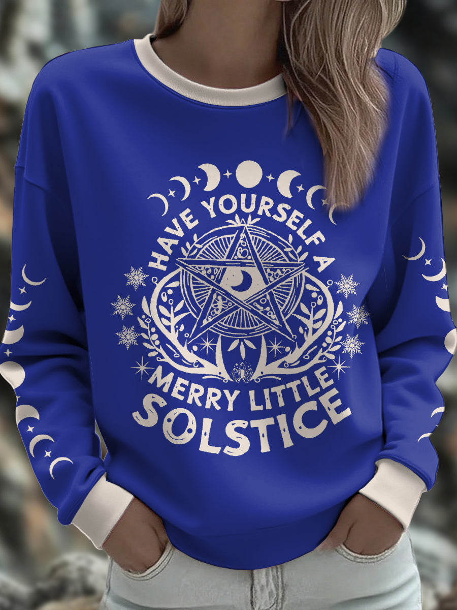 Damen-Sweatshirt mit Stonehenge-Motiv zur Wintersonnenwende (UK)