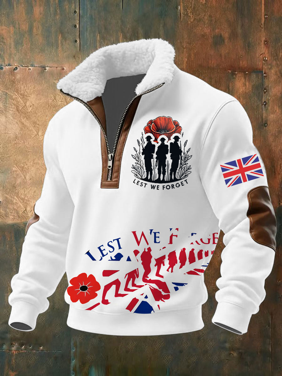 Herren-Sweatshirt mit Aufdruck zum Gedenktag „Wir werden nicht vergessen“