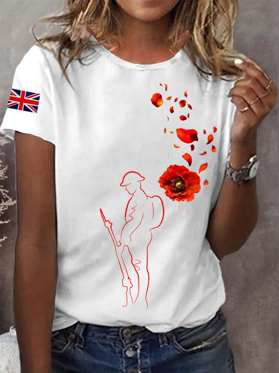 Kurzarm-T-Shirt zum Gedenktag der Frauen – „Damit wir nicht vergessen“.