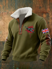Baggy-Kapuzenpullover mit Reißverschluss im Flugzeugdesign der Royal Air Force für Herren